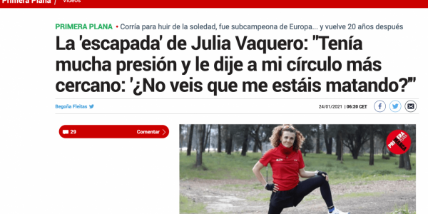 La ‘escapada’ de Julia Vaquero: «Tenía mucha presión y le dije a mi círculo más cercano: ‘¿No veis que me estáis matando?'»